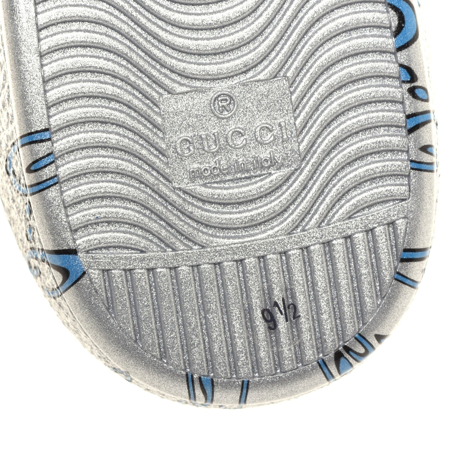 Gucci Miro Rubber Wax GucciGhost Print Mens New Ace Sneakers 9.5 Silver 6 of 11