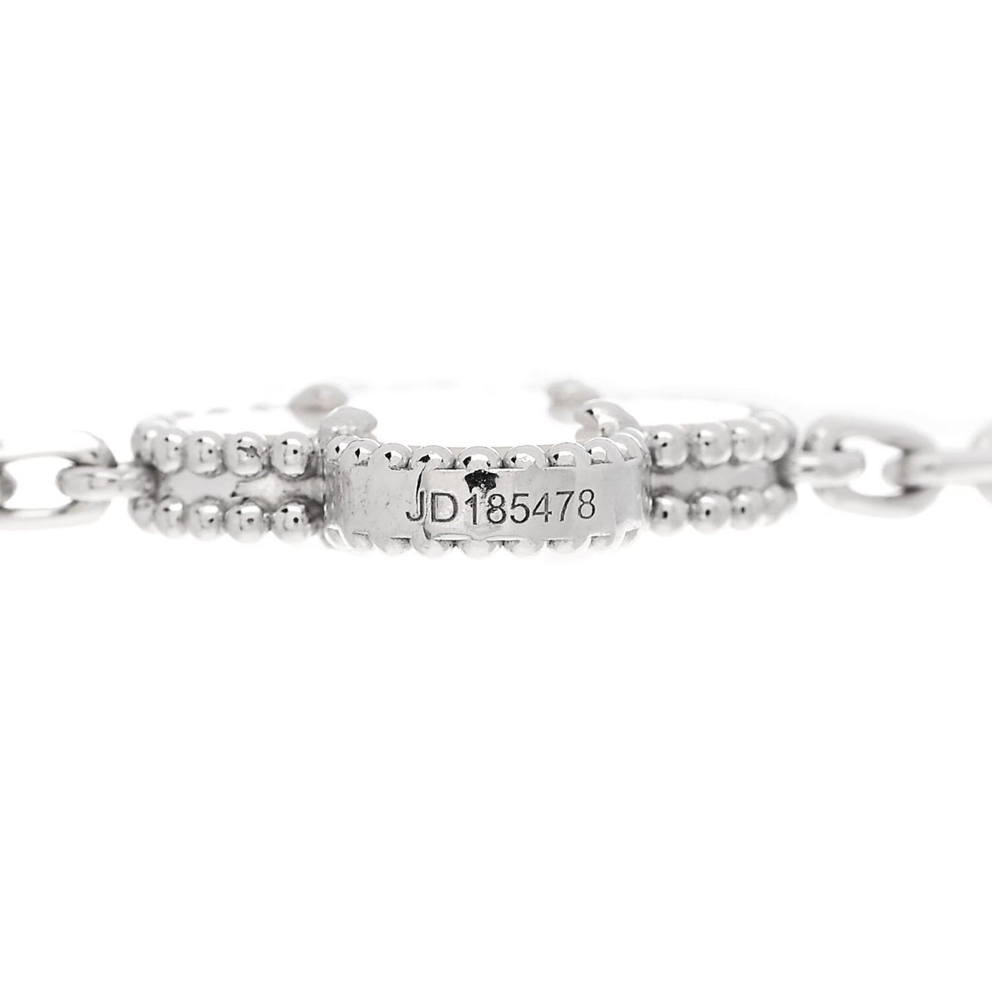 18K White Gold Mother of Pearl 5 Motifs Vintage Alhambra Bracelet