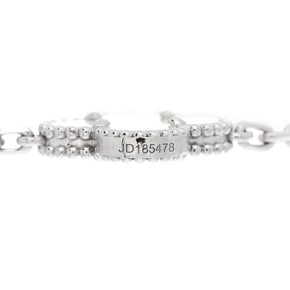 Van Cleef & Arpels 18K White Gold Mother of Pearl 5 Motifs Vintage Alhambra Bracelet 4 of 4