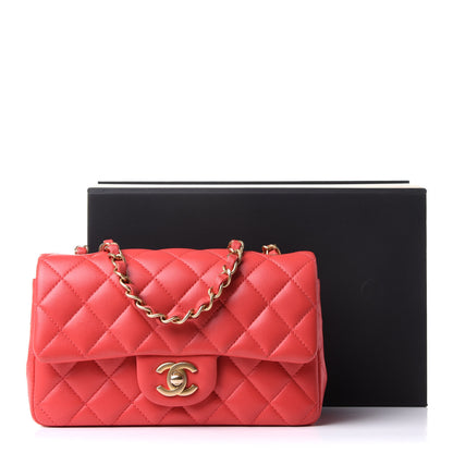 Chanel Lambskin Quilted Mini Rectangular Flap Red 13 of 13