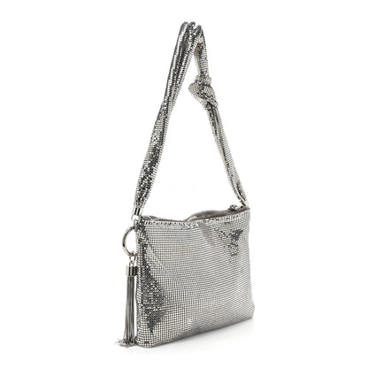Jimmy Choo Metal Mesh Callie Tassel Shoulder Bag Silver 3 of 9