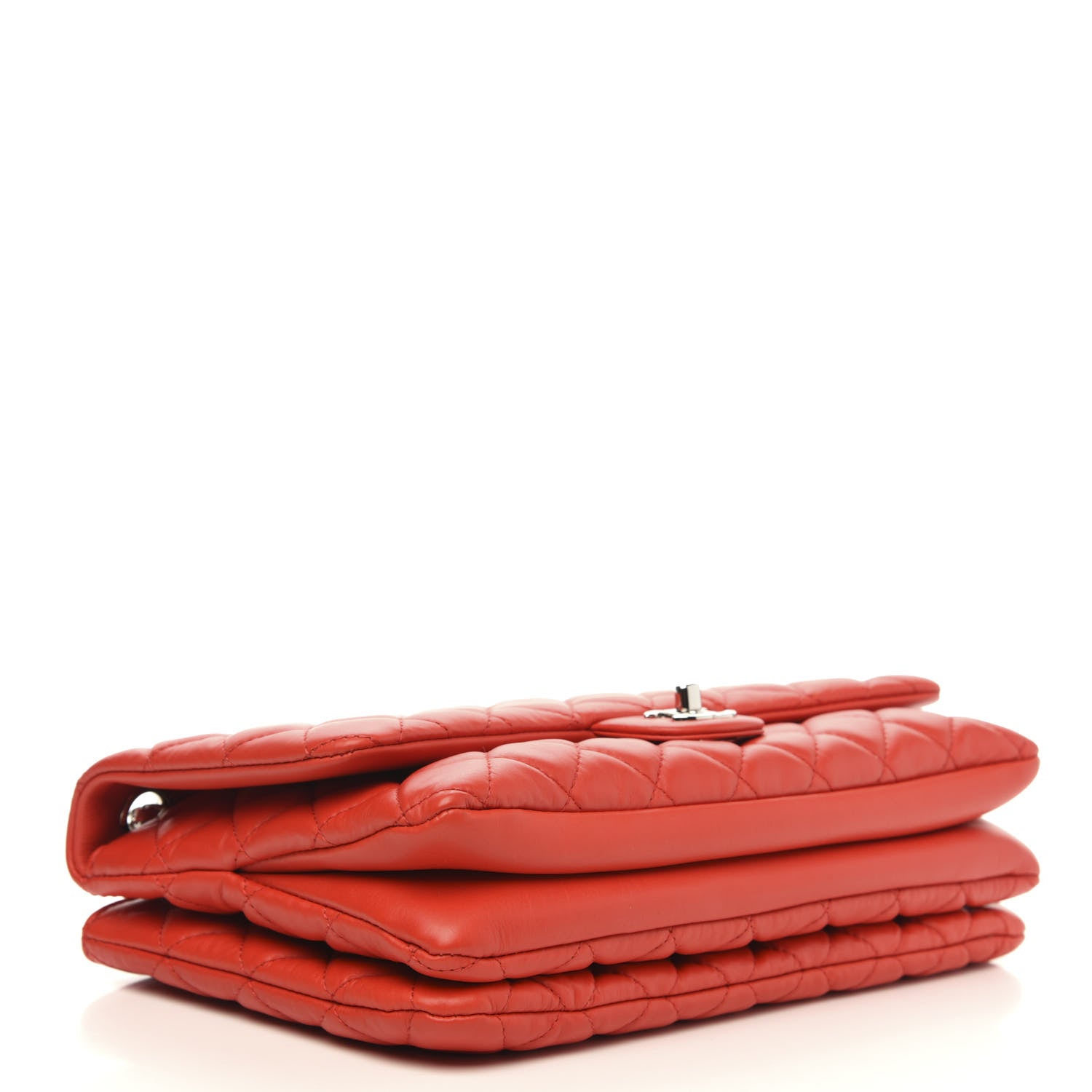 Chanel Lambskin Quilted 3 Flap Bag Red 4 of 10