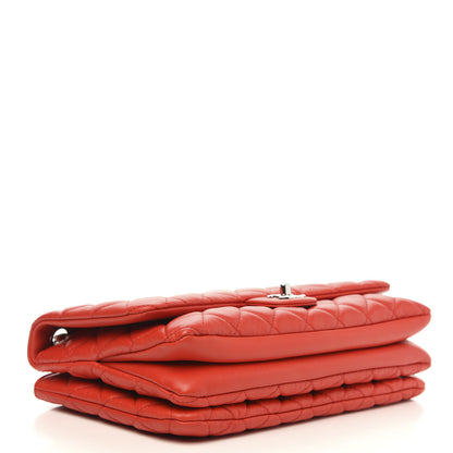 Chanel Lambskin Quilted 3 Flap Bag Red 4 of 10