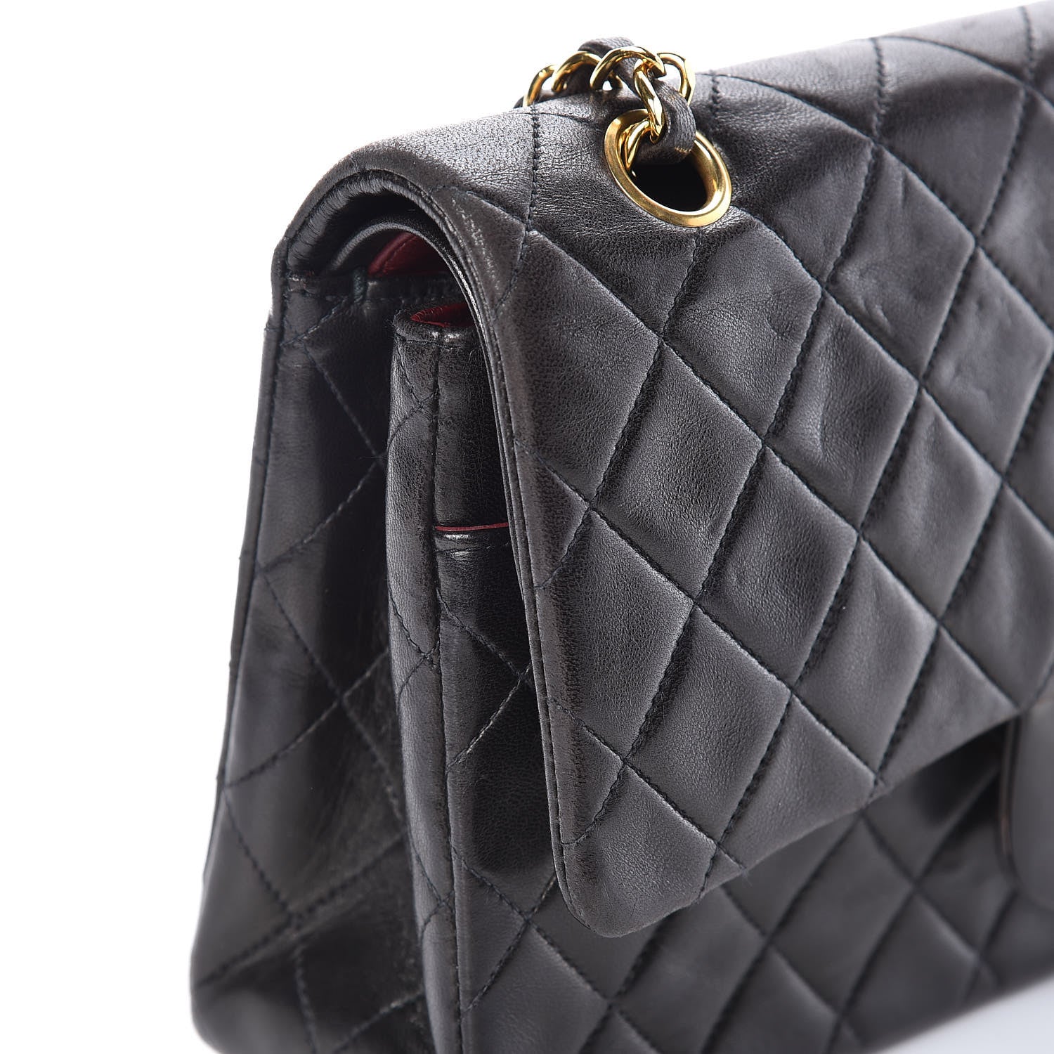 Chanel Lambskin Quilted Medium Double Flap Black 14 of 19