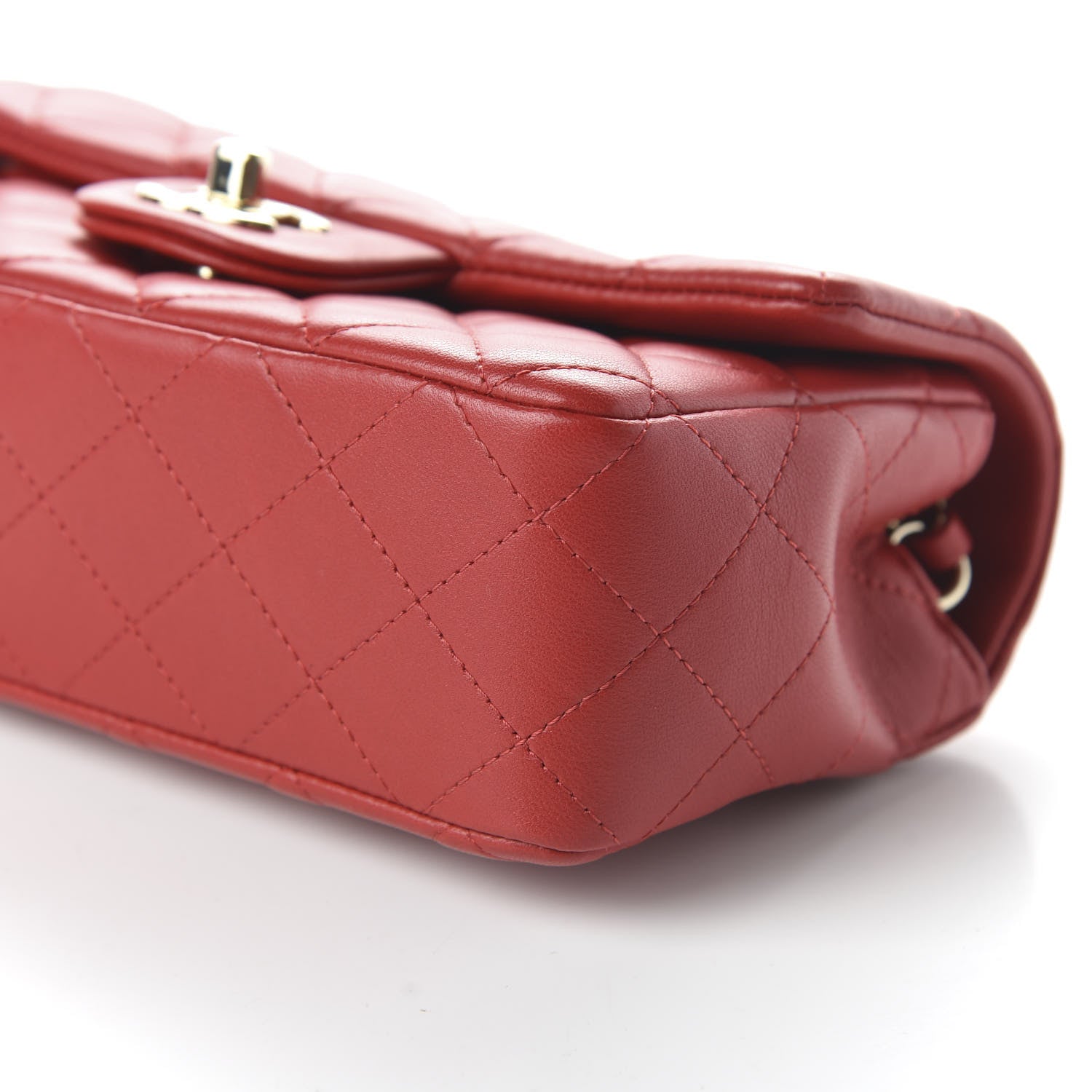 Chanel Lambskin Quilted Mini Rectangular Flap Red 7 of 11