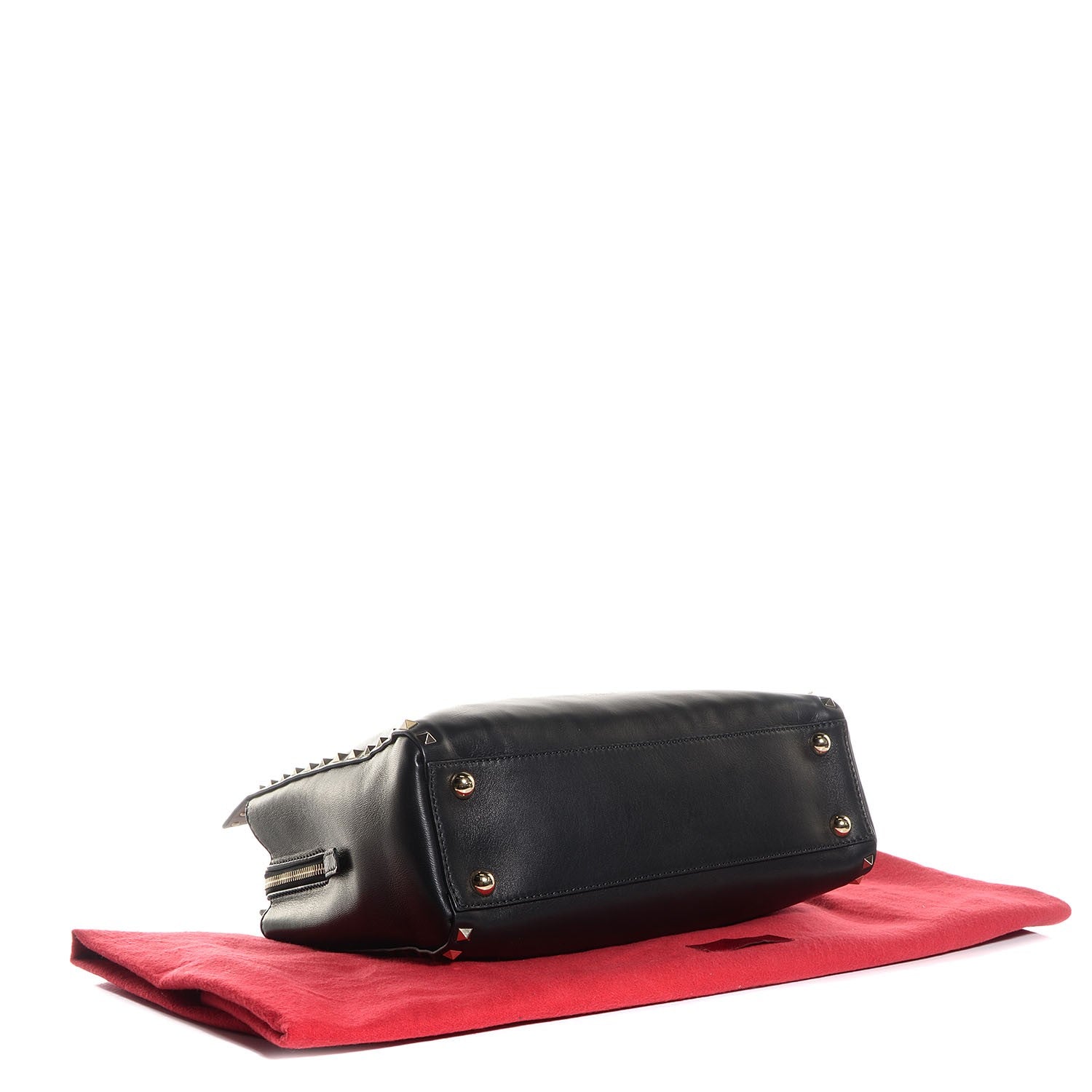 Valentino Garavani Vitello Small Rockstud Top Handle Tote Black 4 of 9