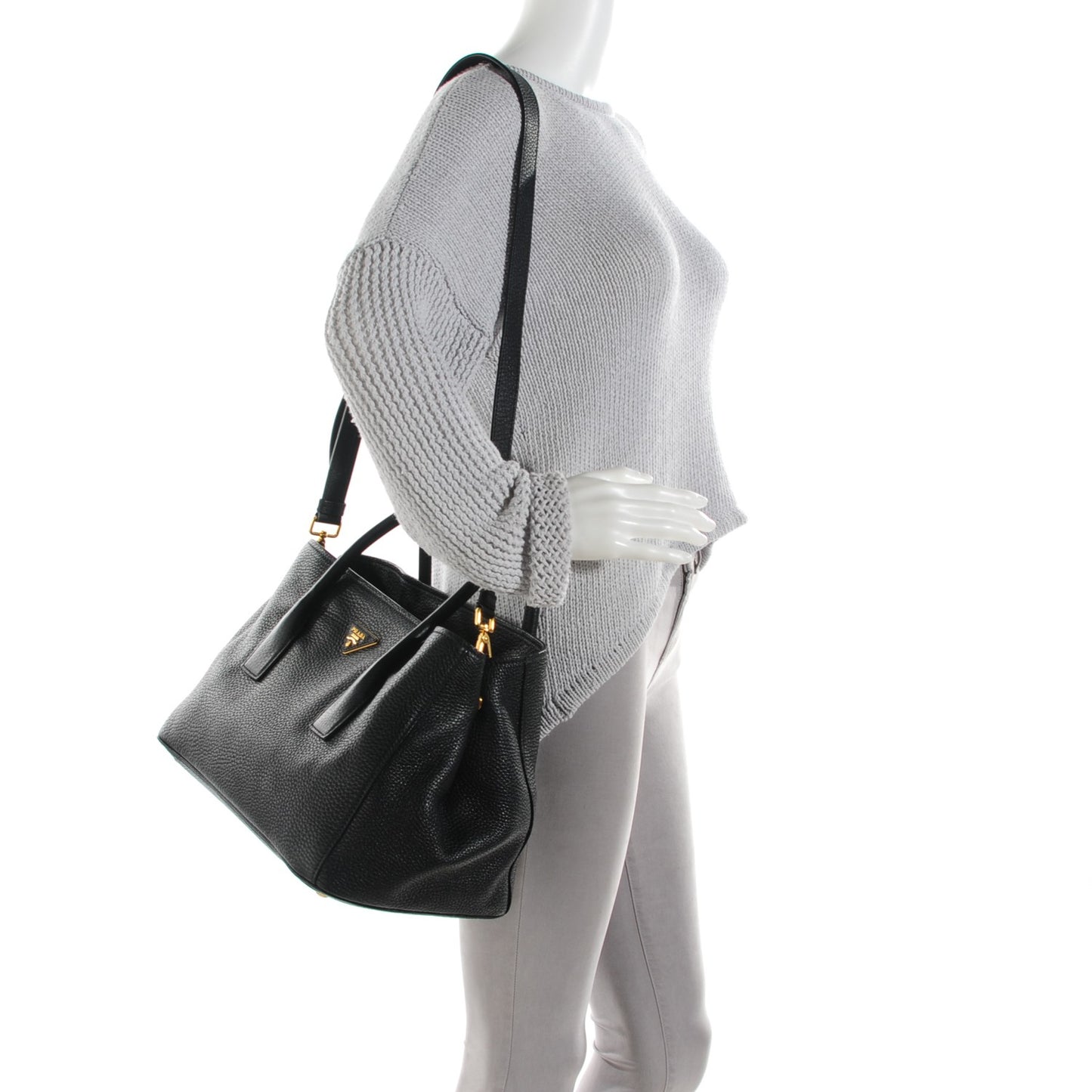 Vitello Daino Tote Nero Black