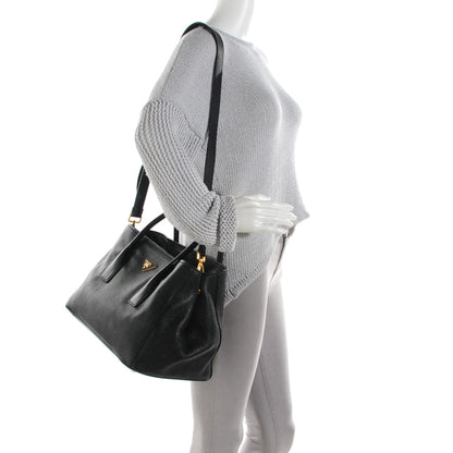 Prada Vitello Daino Tote Nero Black 2 of 9