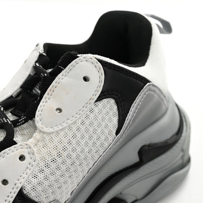 Balenciaga Metallic Fabric Mesh Mens Triple S Sneakers 10 Grey Dark Grey Black 11 of 19