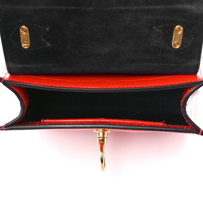 Mulberry Shiny Crocodile Embossed Micro Seaton Hibiscus Red 5 of 11