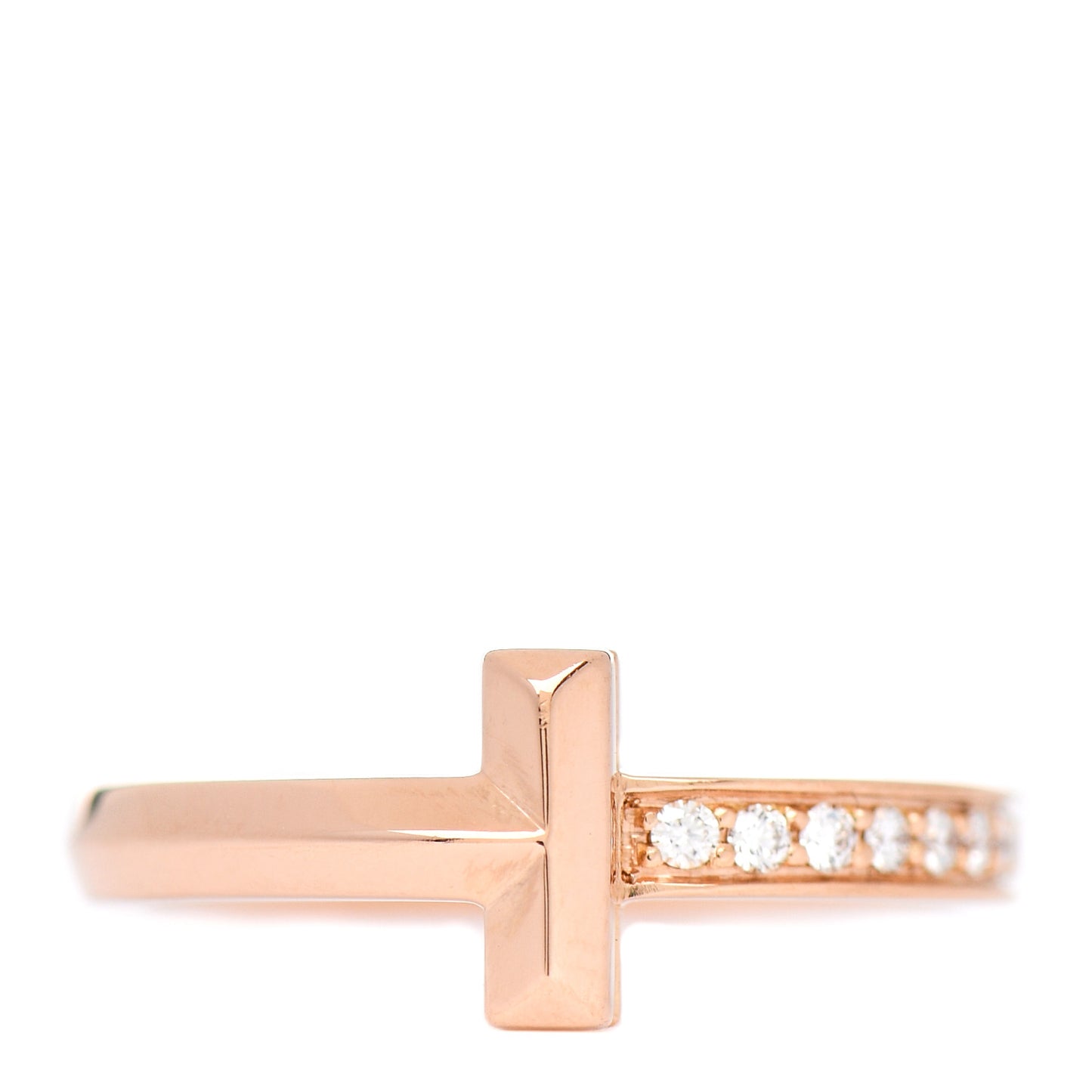 18K Rose Gold Diamond T T1 Ring 46 3.75