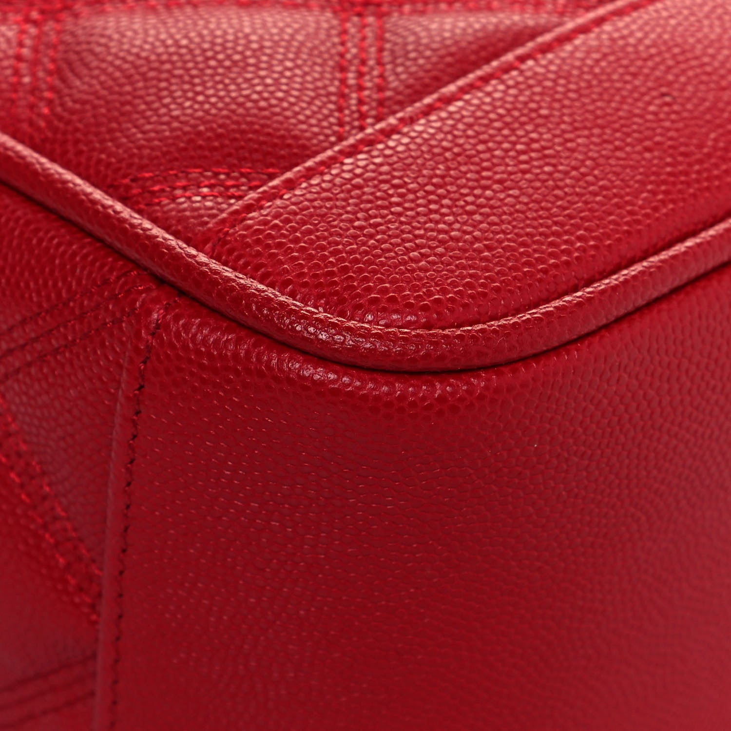 Saint Laurent Grain de Poudre Quilted 80's Vanity Bag Red 10 of 12