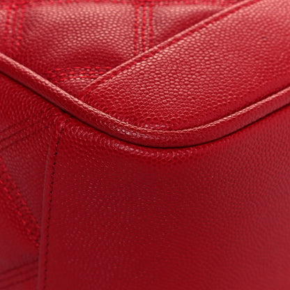 Saint Laurent Grain de Poudre Quilted 80's Vanity Bag Red 10 of 12