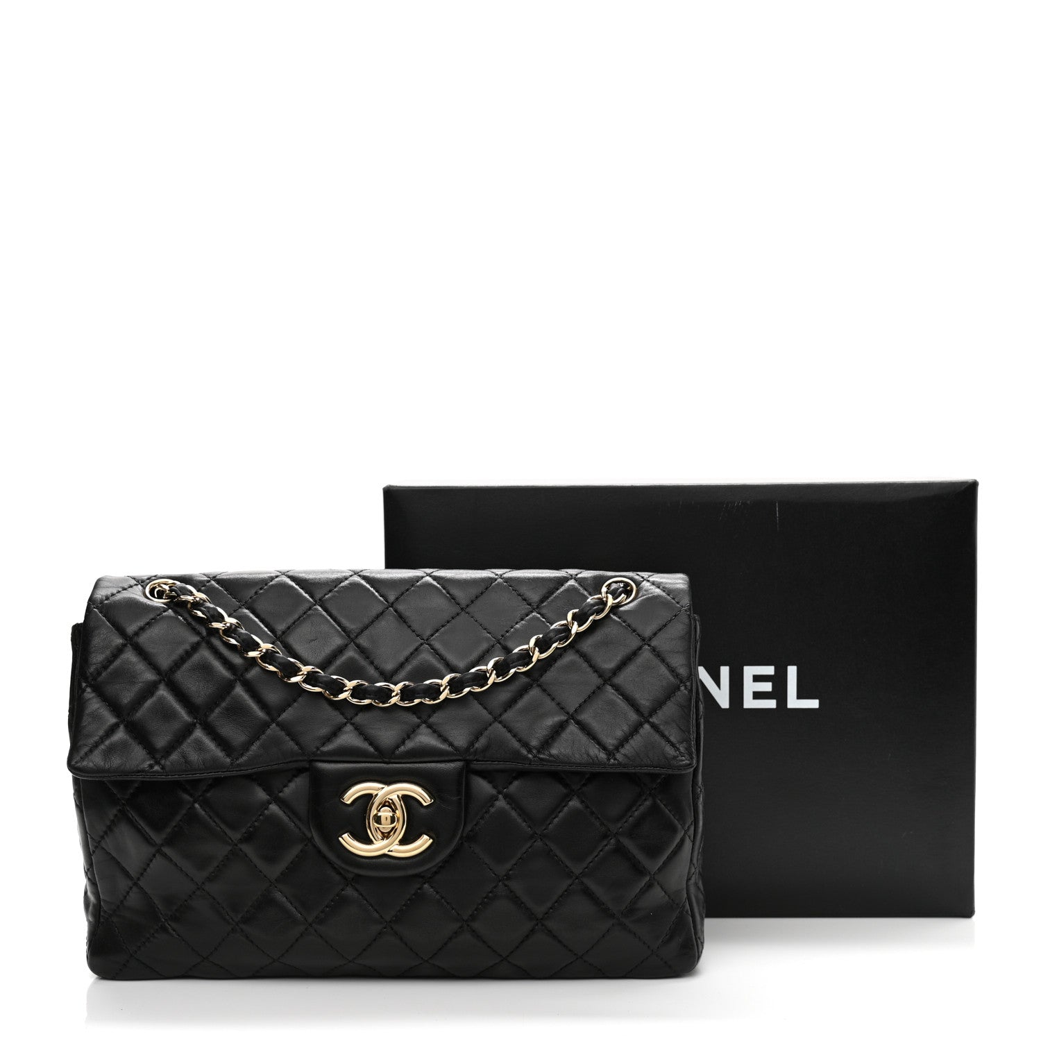 Chanel Washed Lambskin Quilted Maxi Single Flap Black 11 of 11