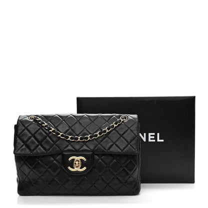 Chanel Washed Lambskin Quilted Maxi Single Flap Black 11 of 11