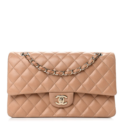 Chanel Lambskin Quilted Medium Double Flap Beige 1 of 5