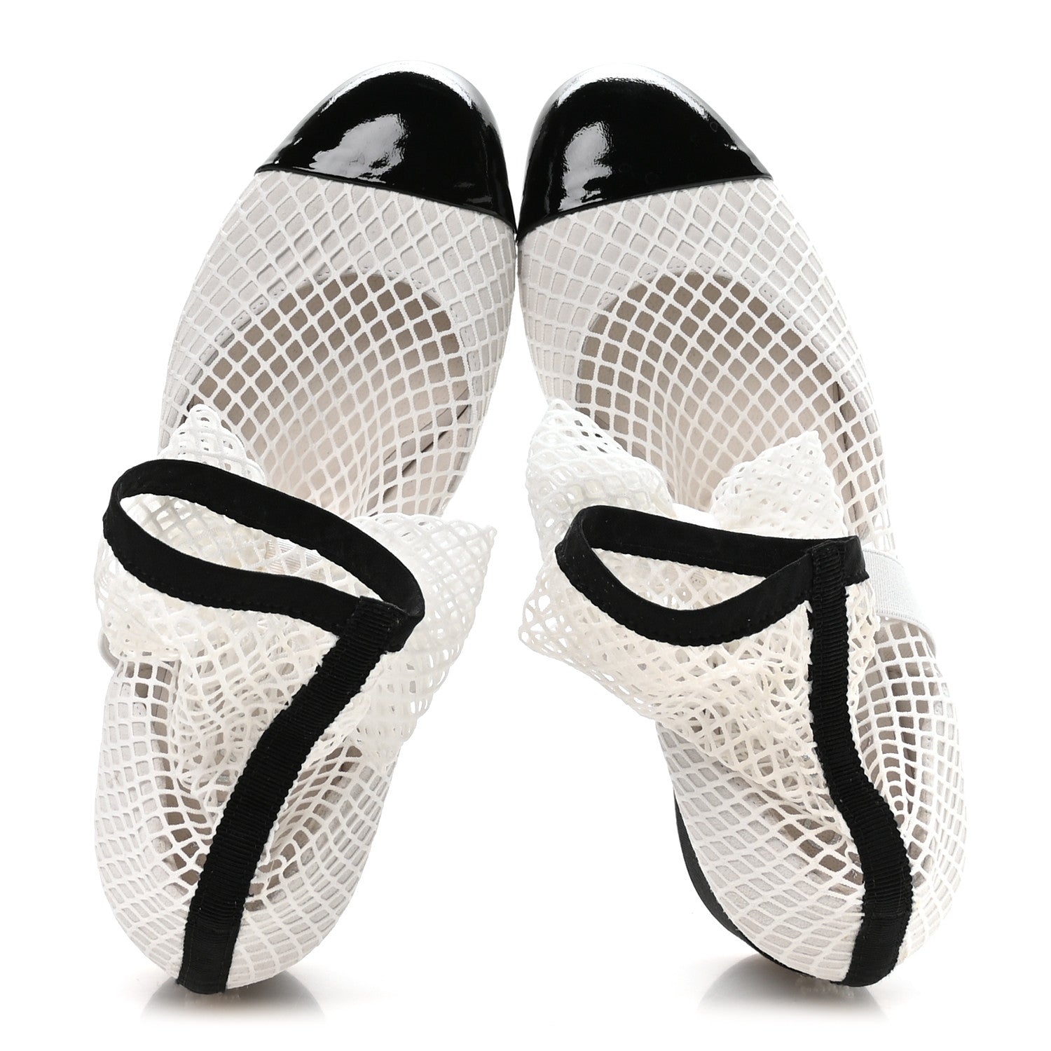 Chanel Mesh Kid Suede Patent Mary Jane Short Boots 38.5 White Black 2 of 8