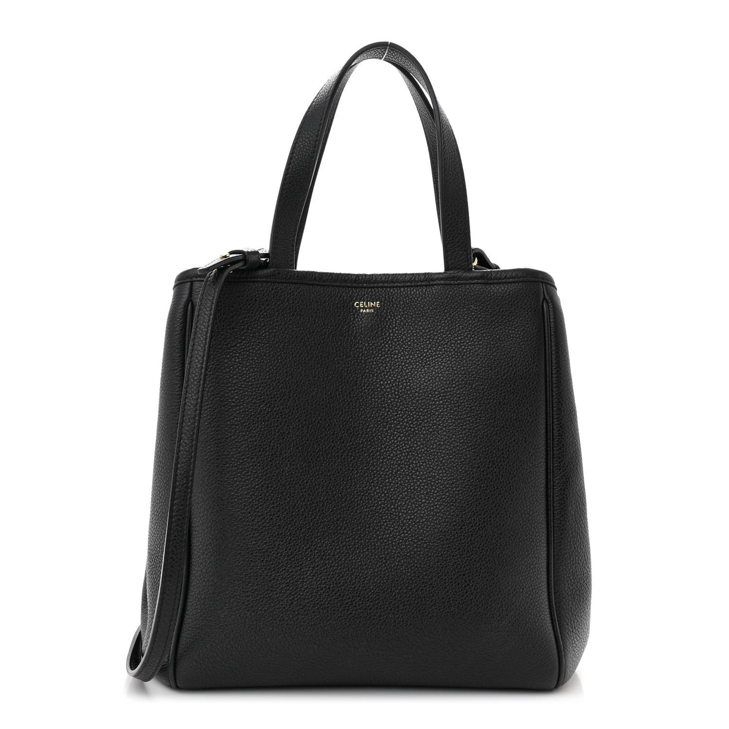 Grained Calfskin Small Folded Cabas Black