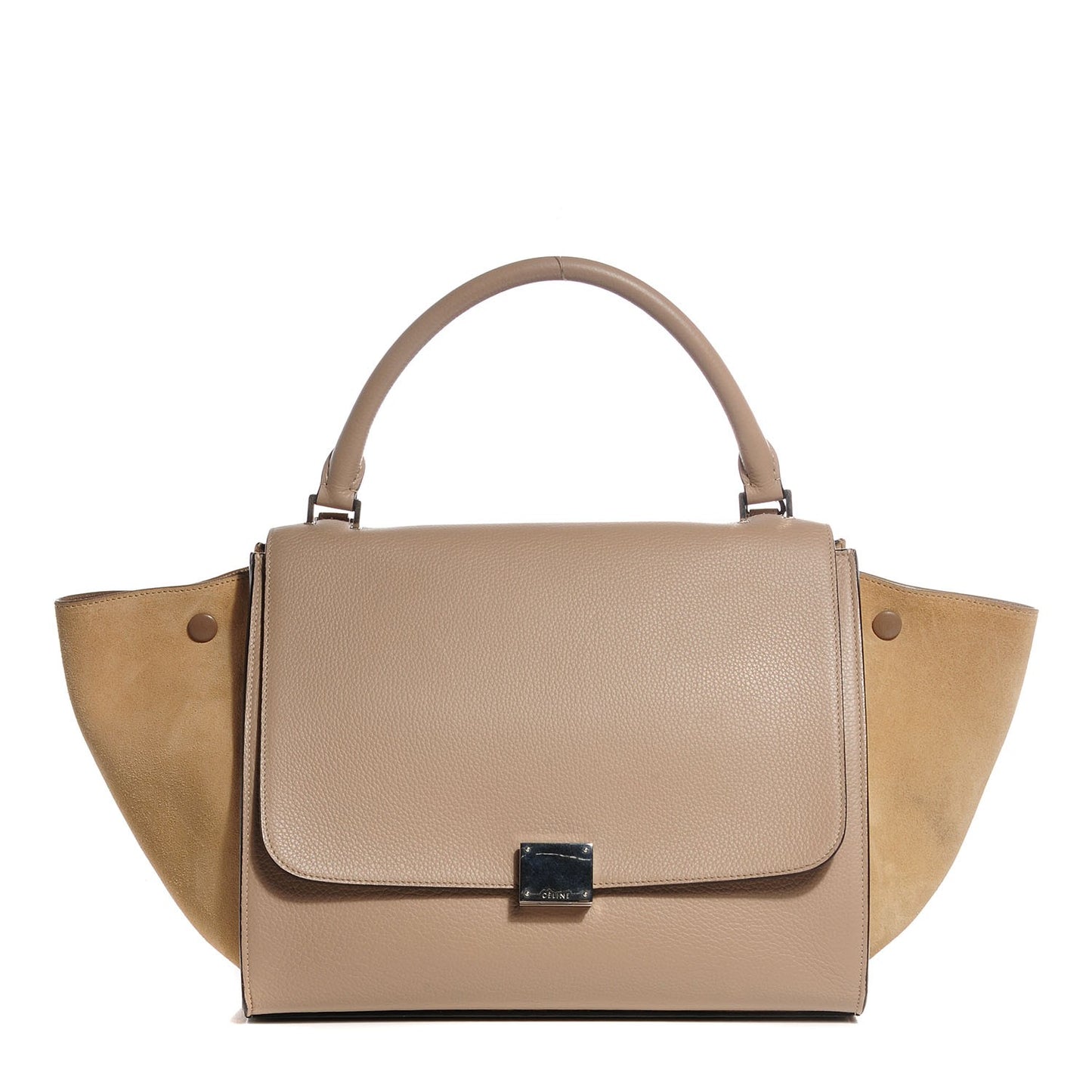 Drummed Calfskin Suede Medium Trapeze Dune