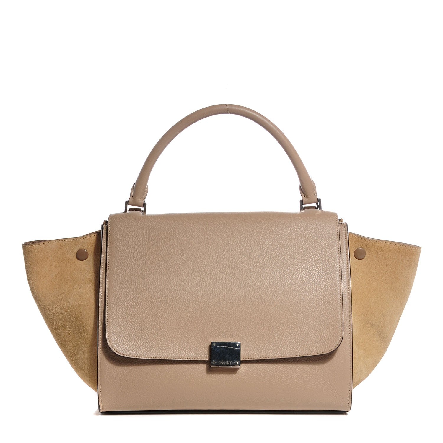 Celine Drummed Calfskin Suede Medium Trapeze Dune 1 of 7
