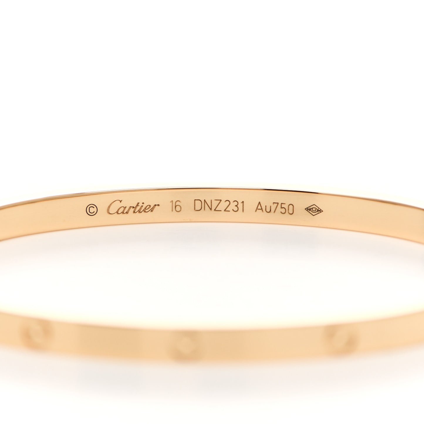 18K Yellow Gold Small LOVE Bracelet 16