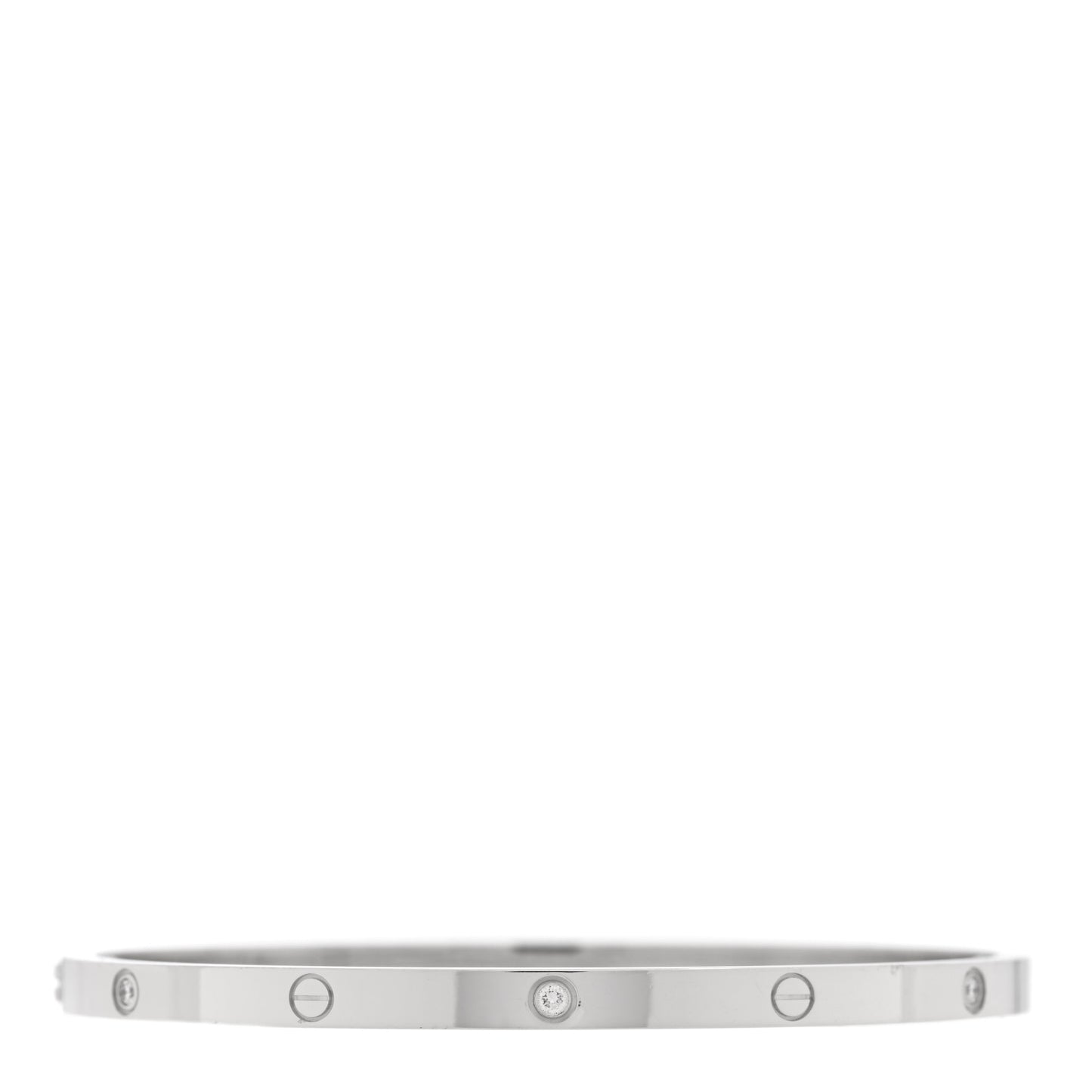 18K White Gold 6 Diamond Small LOVE Bracelet 17