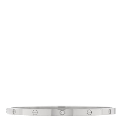 Cartier 18K White Gold 6 Diamond Small LOVE Bracelet 17 2 of 7