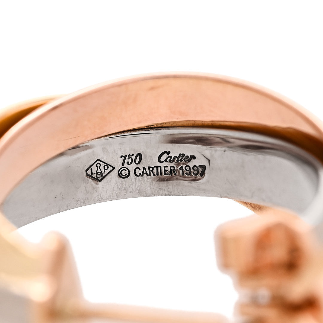18K Pink Yellow White Gold Classic Trinity Hoop Earrings