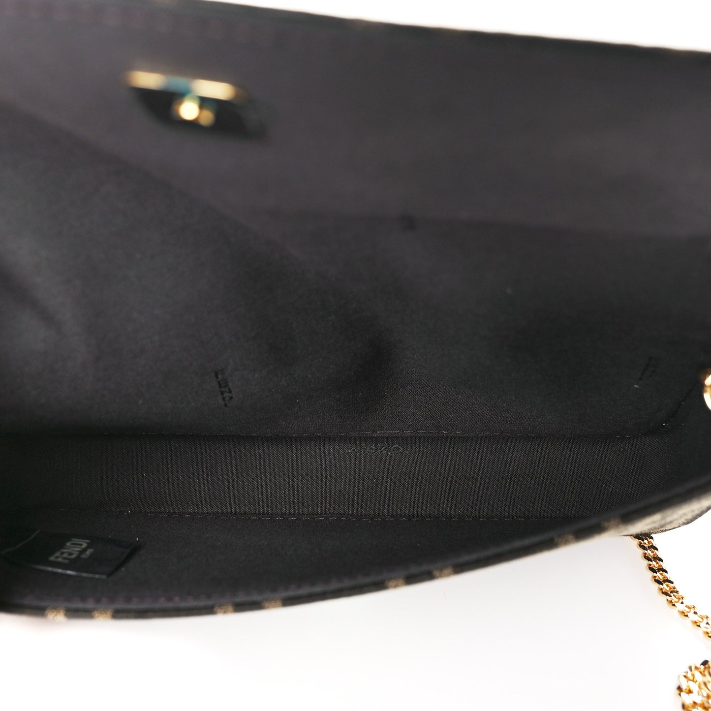 Fabric Jacquard FF 1974 Fendigraphy Wallet On Chain Tobacco Moro Ebano