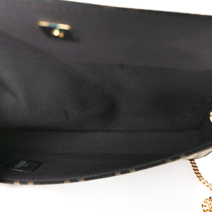 Fendi Fabric Jacquard FF 1974 Fendigraphy Wallet On Chain Tobacco Moro Ebano 6 of 8