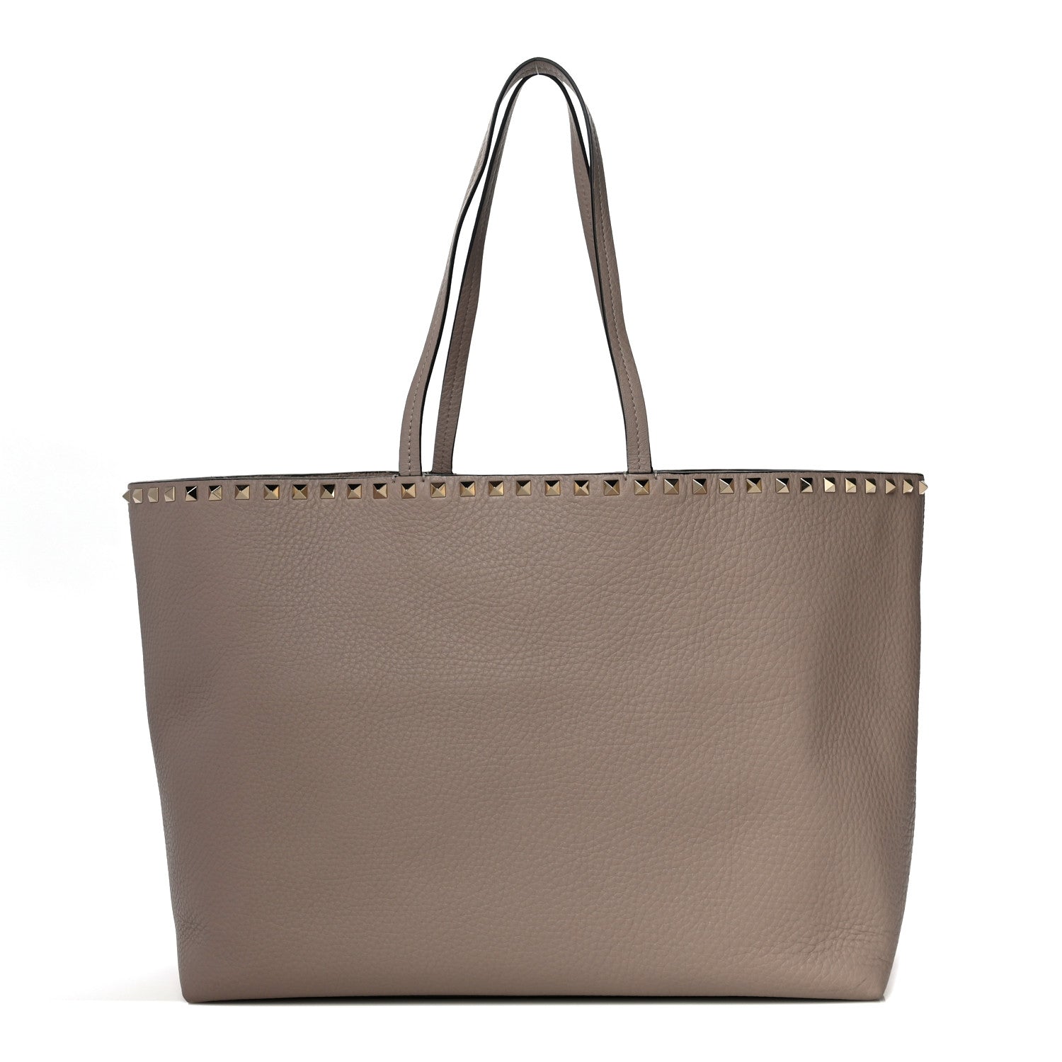 Valentino Garavani Grained Calfskin Rockstud Shoulder Tote Poudre 1 of 10