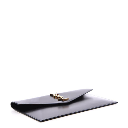 Saint Laurent Smooth Shiny Calfskin Monogram Uptown Pouch Black 3 of 7