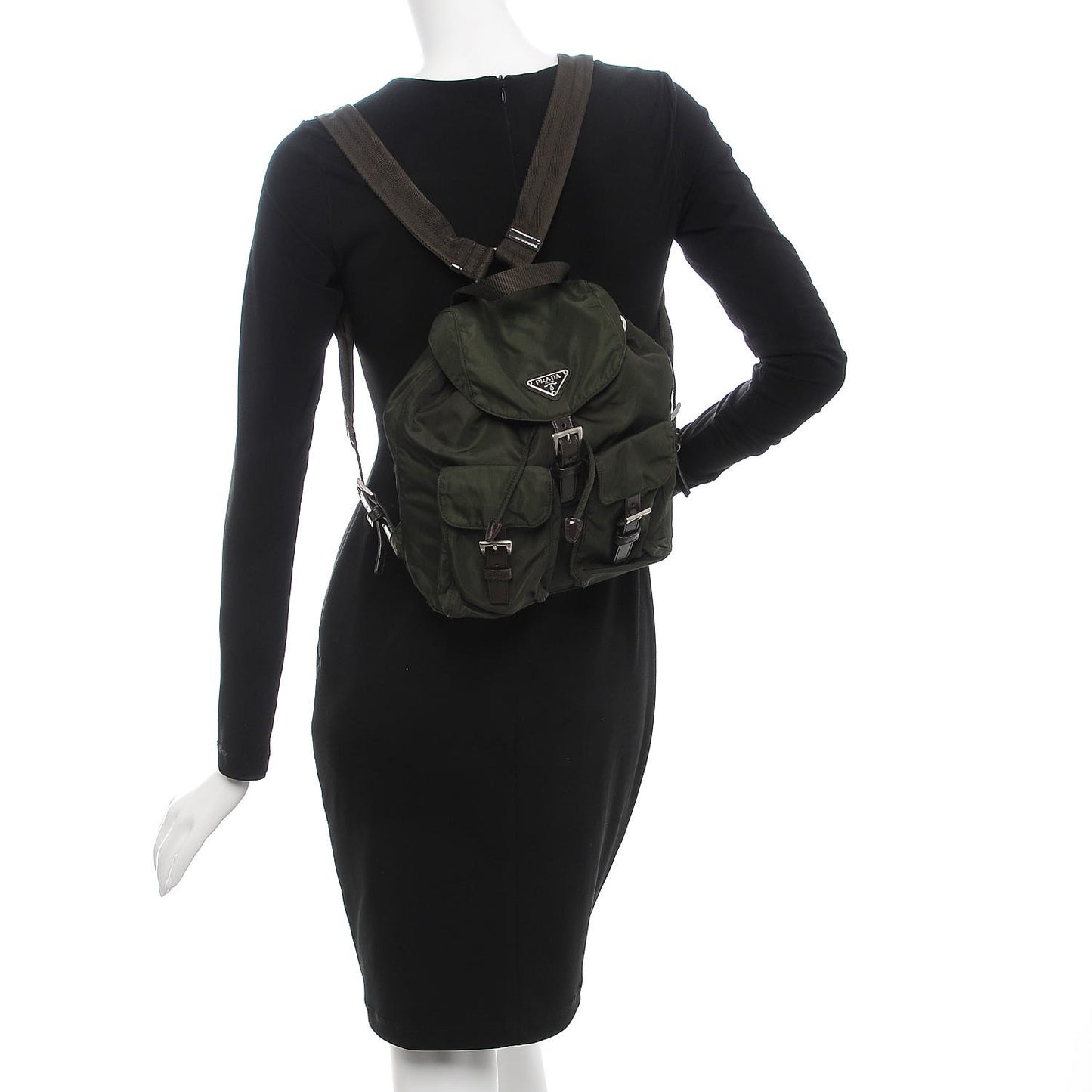 Nylon Vela Small Backpack Ebano