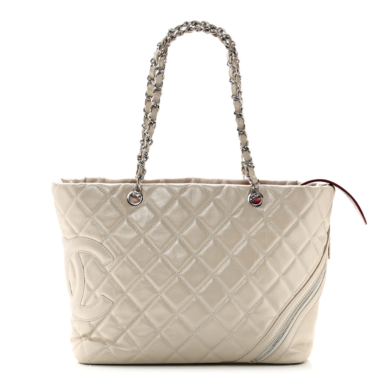 Chanel Iridescent Aged Calfskin Quilted Large Cotton Club Tote Pearl 1 of 10