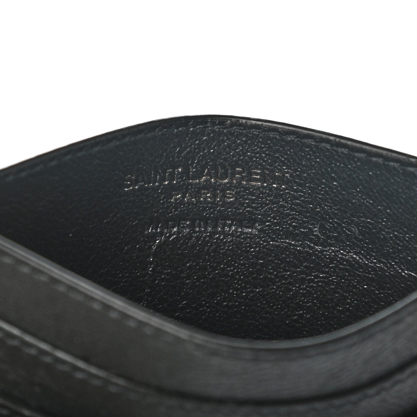 Calfskin Crocodile Embossed Monogram Credit Card Case Black