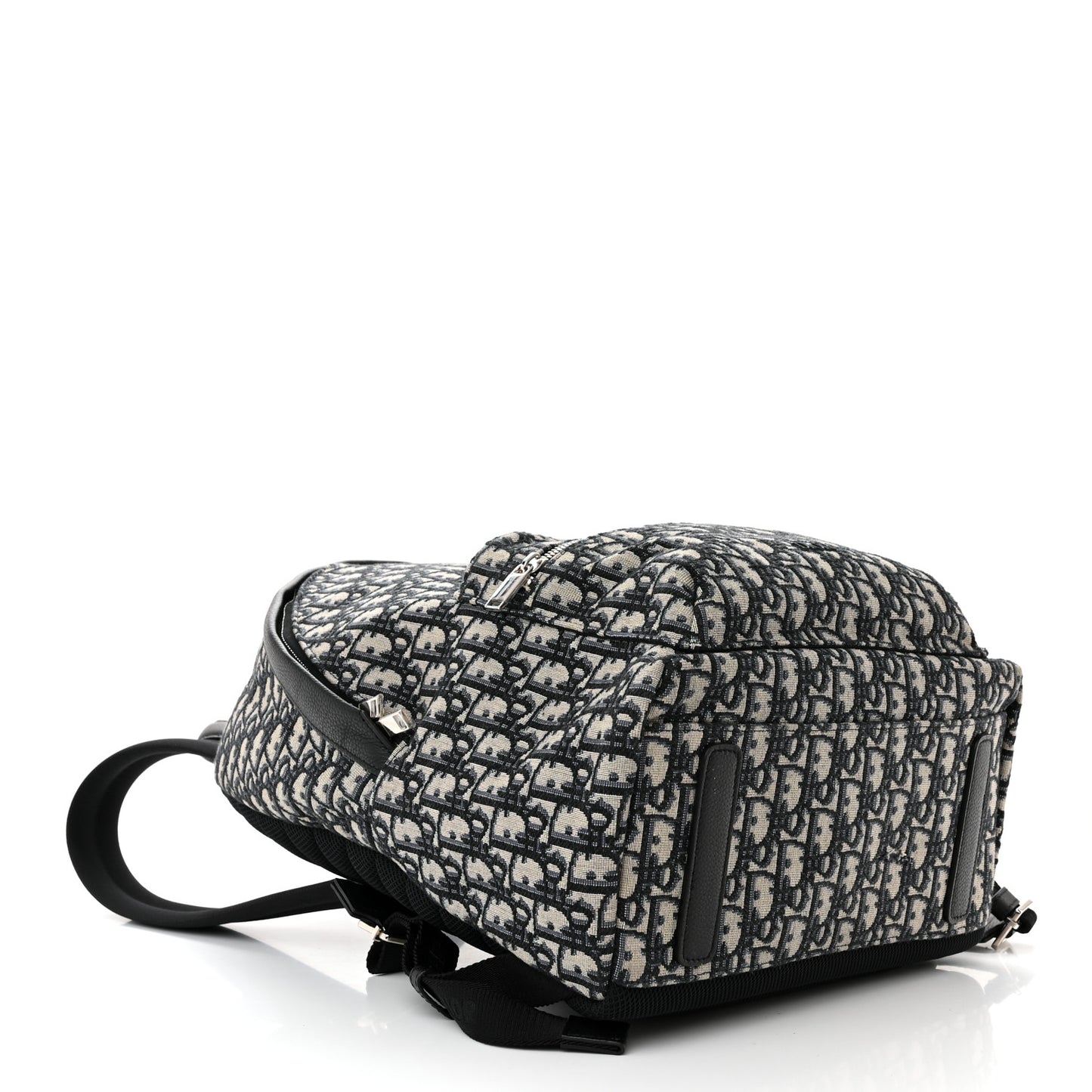 Oblique Calfskin Rider Backpack Beige Black