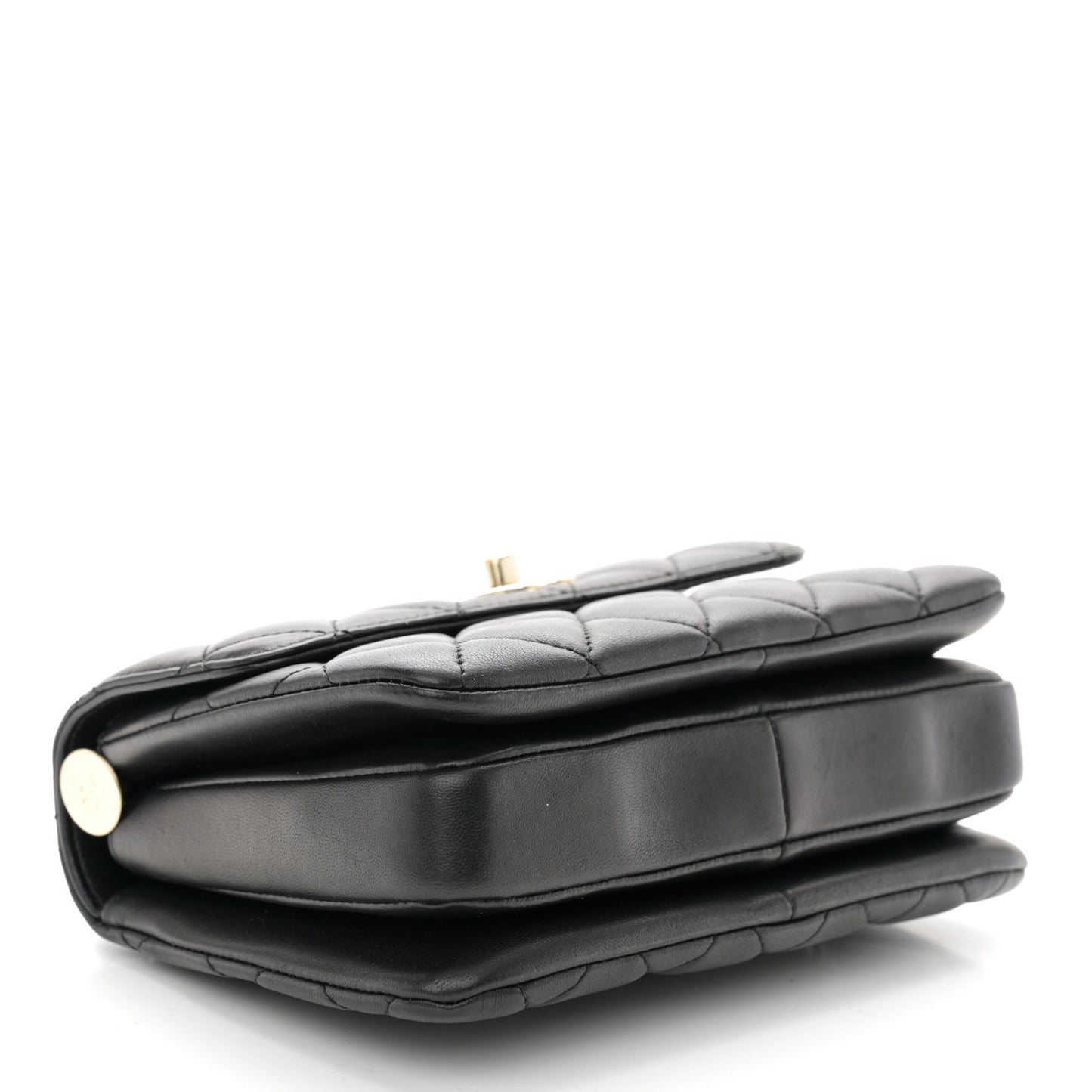 Lambskin Quilted Mini Trendy CC Dual Handle Flap Bag Black