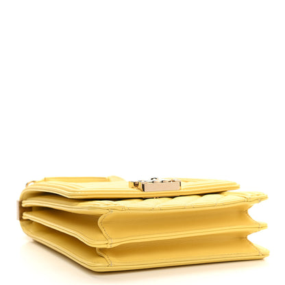 Chanel Lambskin Quilted North South Boy Flap Yellow 4 of 11