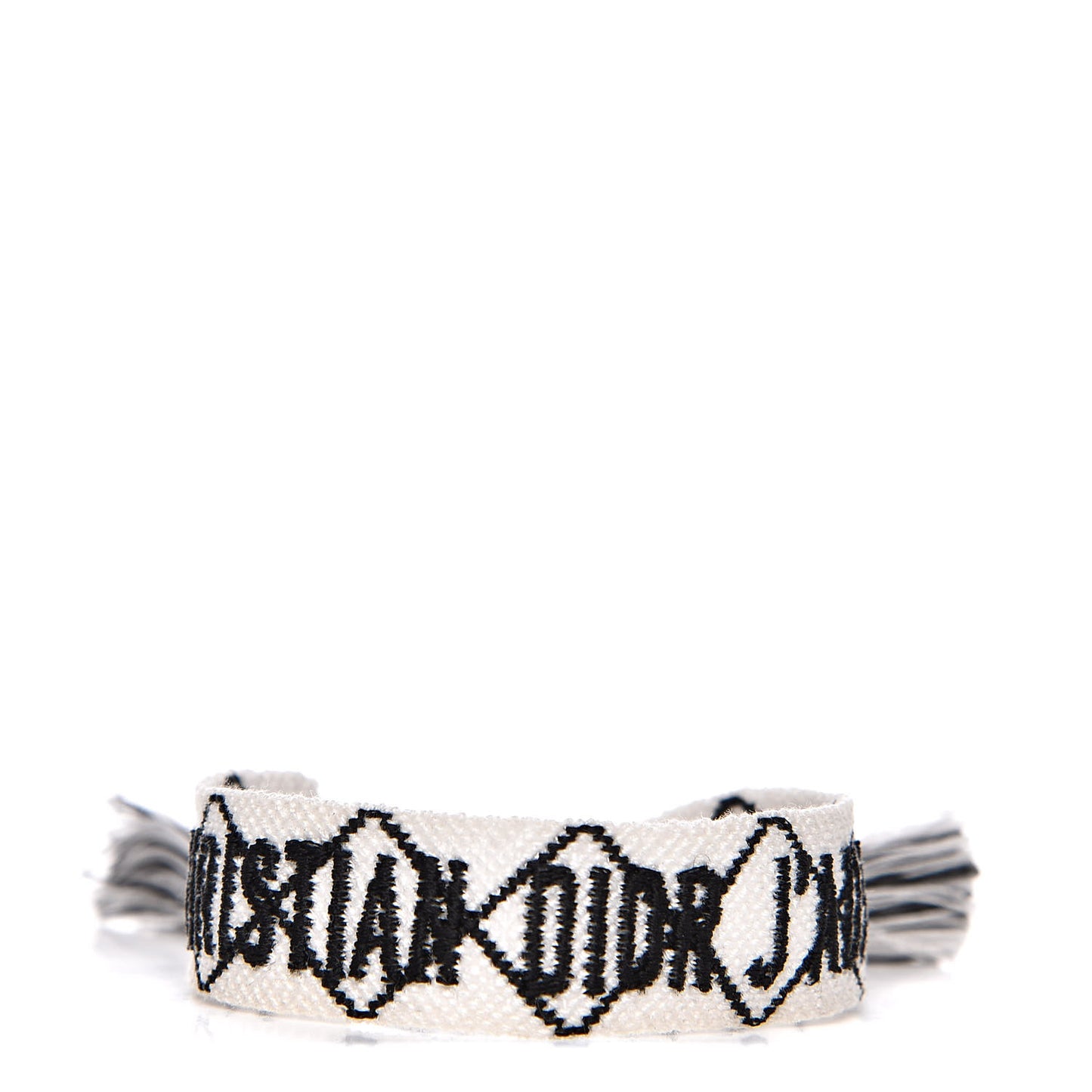 Woven Cotton J'Adior Friendship Bracelet White Black