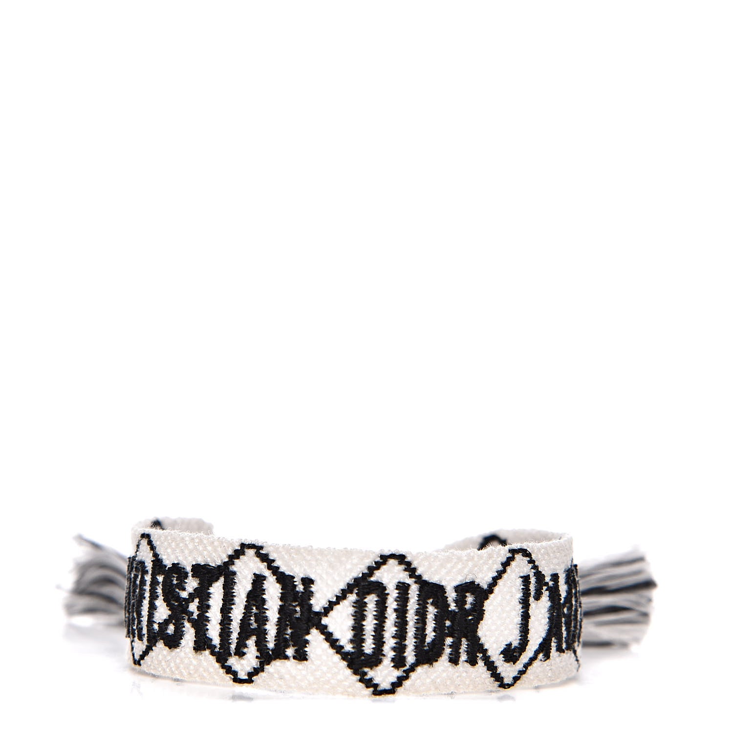 Christian Dior Woven Cotton J'Adior Friendship Bracelet White Black 1 of 3