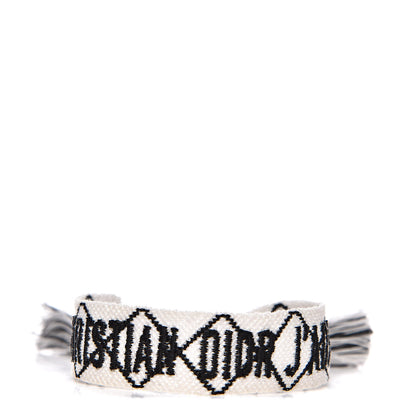 Christian Dior Woven Cotton J'Adior Friendship Bracelet White Black 1 of 3