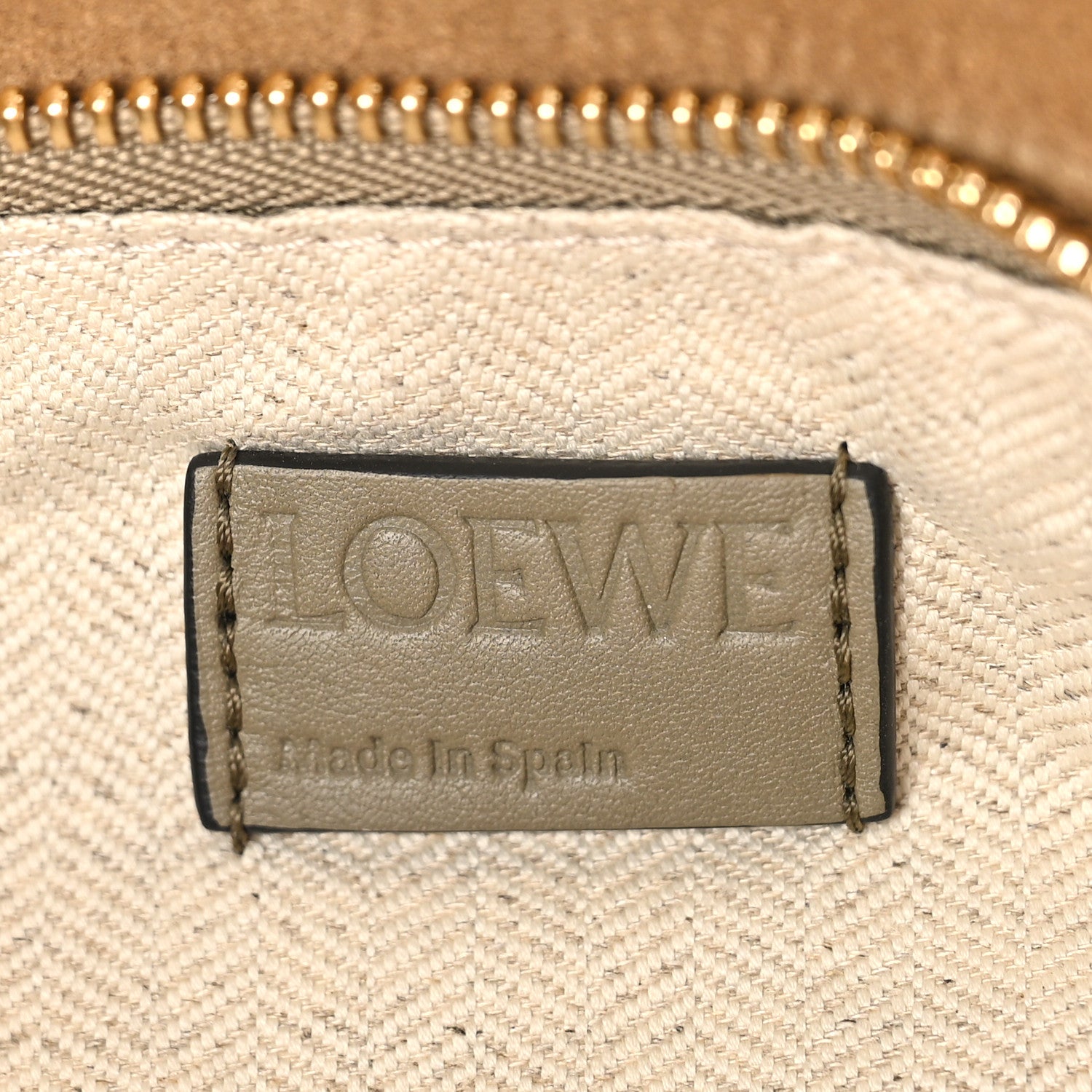 Loewe Calfskin Small Puzzle Edge Bag Laurel Green Light Oat 6 of 8