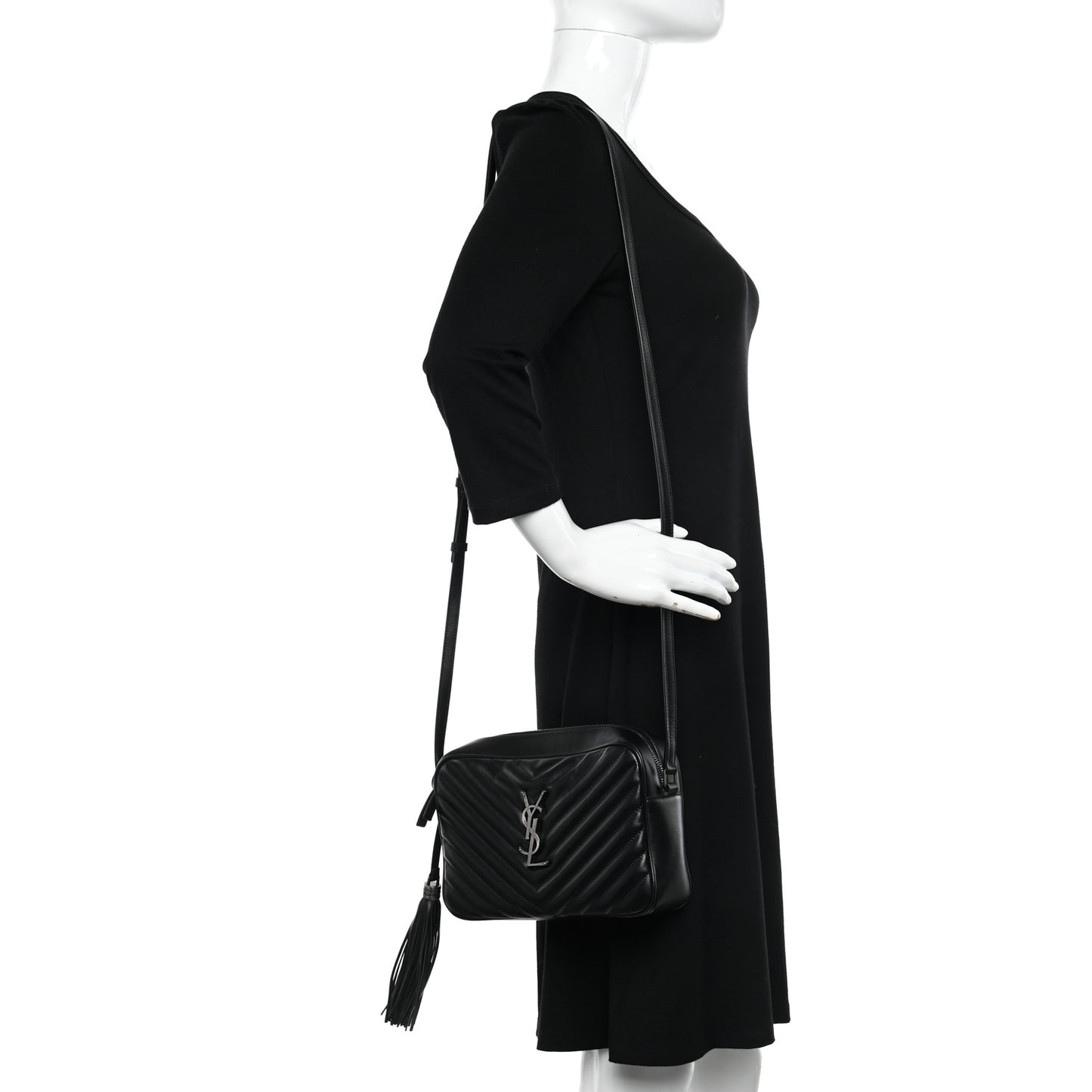 Calfskin Matelasse Monogram Lou Camera Bag Black