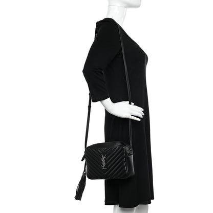 Saint Laurent Calfskin Matelasse Monogram Lou Camera Bag Black 2 of 9