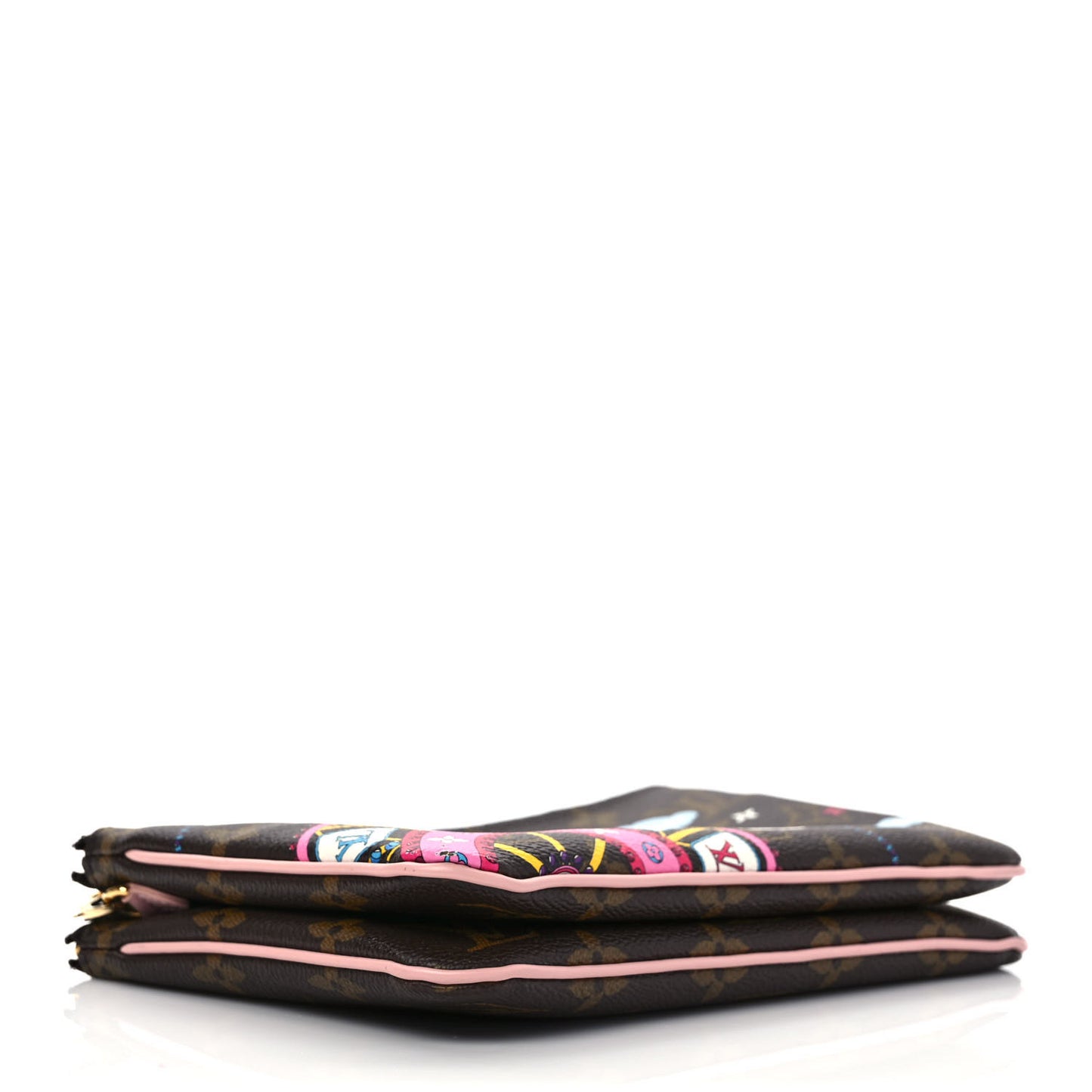 Monogram 2020 Christmas Animation Big Wheel Double Zip Pochette Rose Ballerine