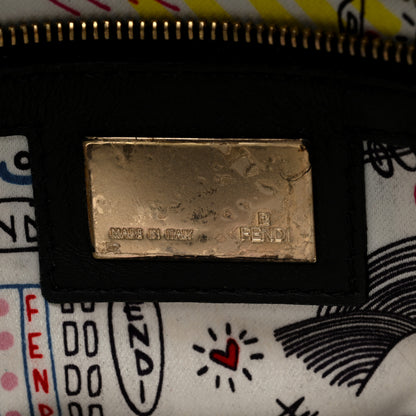 Fendi Nappa Logo Embossed Baguette Black 6 of 9