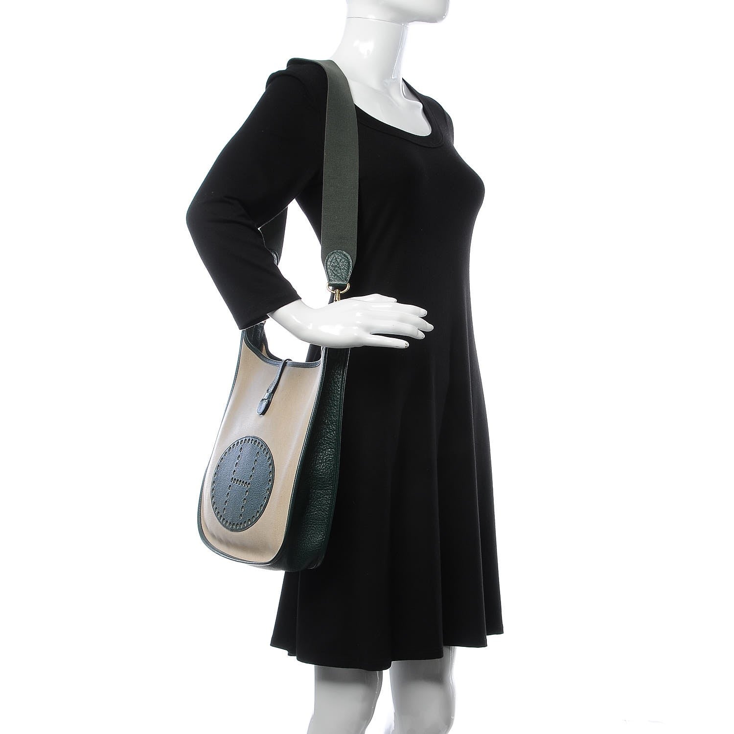 Hermes Toile Ardennes Evelyne GM Vert Fonce 2 of 11