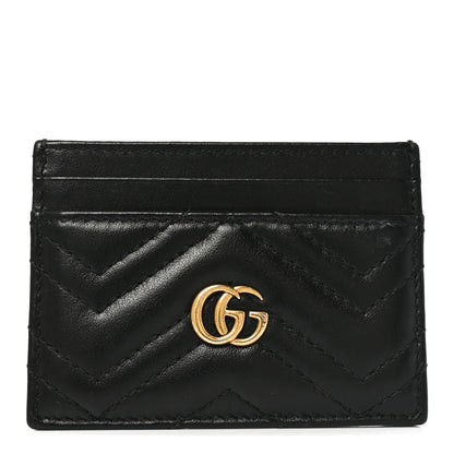 Gucci Calfskin Matelasse GG Marmont Card Holder Black 1 of 6
