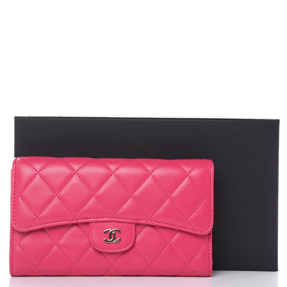 Chanel Lambskin Quilted Large Flap Wallet Pink 13 of 13