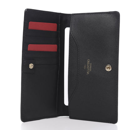 Valentino Garavani Vitello Rockstud Flap Wallet Black 5 of 7